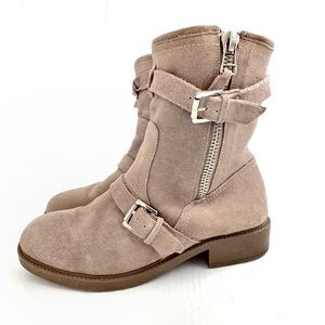 Pour La Victoire Taupe Suede Combat Boots